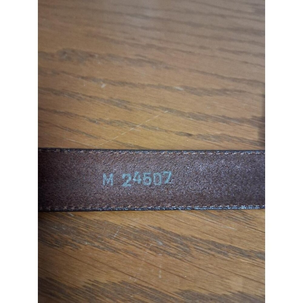 Brighton Brown Leather Belt With Silver-Tone Western Buckle Size Medium - Picture 5 of 8